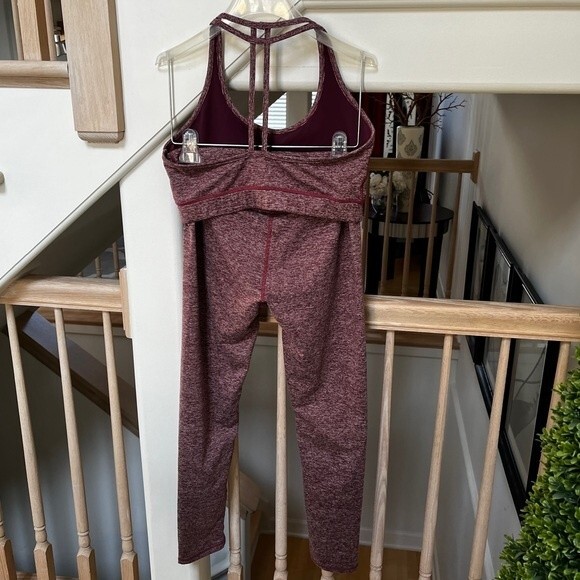 Whisper Activewear Anna Bra and Legging Set in Heathered Plum L NWOT - Picture 6 of 10